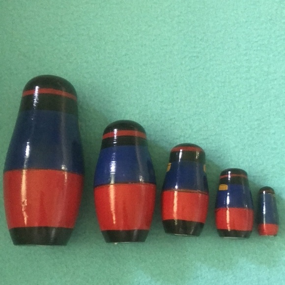 Russian nesting dolls Soldiers wooden vintage decoration - Picture 2 of 6